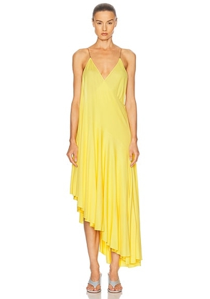 ALAÏA Asymmetrical Dress in Jaune Acidule - Yellow. Size 34 (also in 40).
