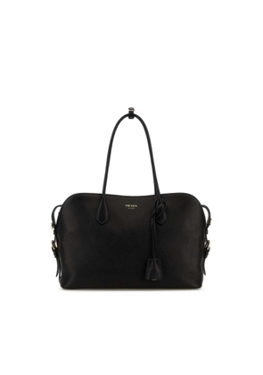 Prada Black Leather Large Shopping Bag