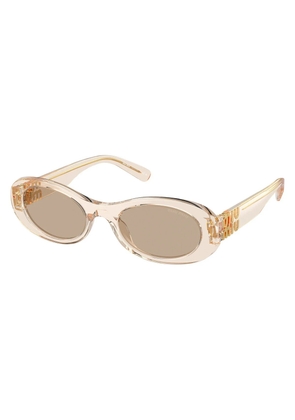 Miu Miu Brown Oval Ladies Sunglasses MU 06ZS 11T40F 50
