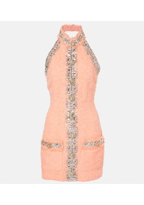 Balmain Embellished halterneck minidress