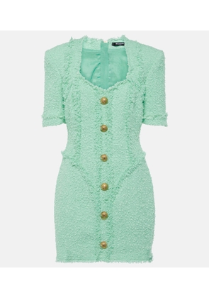 Balmain Embellished tweed minidress