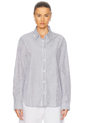 Acne Studios Sunnie Striped Shirt in Navy Black & White - Blue. Size M (also in ).