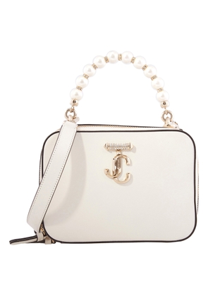 Jimmy Choo Avenue Vanity Embellished Shoulder Bag in Latte/Light Gold
