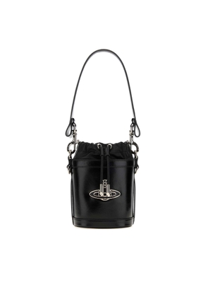 Vivienne Westwood Black Nappa Leather Small Kitty Bucket Bag