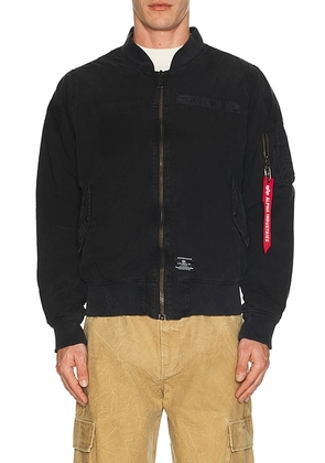 ALPHA INDUSTRIES L-2B Rip And Repair Flight Jacket in Black - Black. Size L (also in M, S).