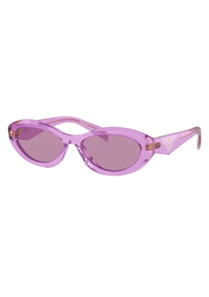 Prada Dark Violet with Silver Internal Mirror Oval Ladies Sunglasses PR 26ZS 13R07Q 55