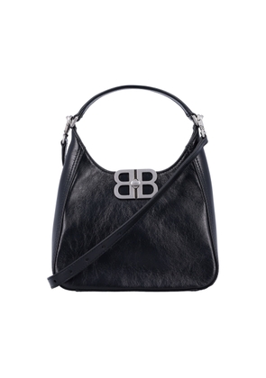 Balenciaga Black Leather Bb Soft Handbag