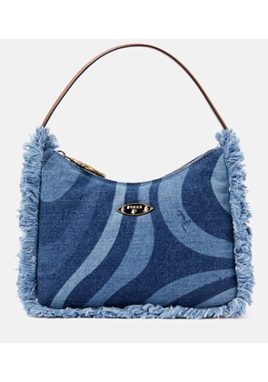 Pucci Marmo fringed denim shoulder bag