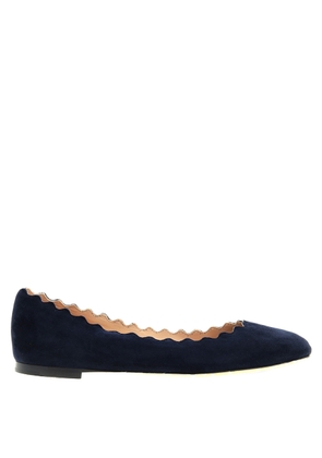 Chloe Lauren Scalloped Suede Ballet Flats, Brand Size 35.5 ( US Size 5.5 )