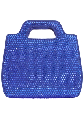 Ferragamo Ladies Blue Crystal Studded Wanda Mini Bag