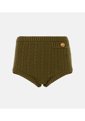 Chloe Cable-knit cotton-blend shorts