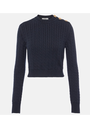 Chloe Cropped cable-knit cotton sweater