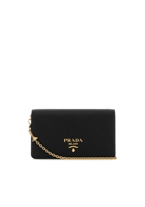Prada Black Leather Mini Shoulder Strap