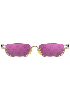 Gucci Violet Logo Rectangular Unisex Sunglasses GG1278S 005 55