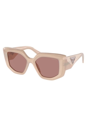 Prada Light Brown Irregular Ladies Sunglasses PR 14ZS 19R10D 50