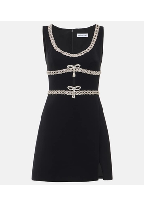 Self-Portrait Crystal-embellished crepe minidress