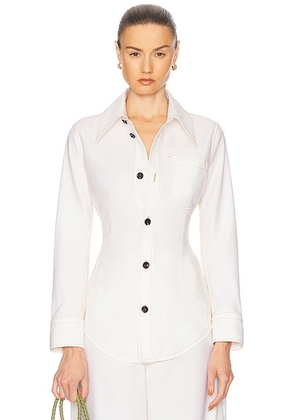 Bottega Veneta Button Up Top in Dove - White. Size 34 (also in ).
