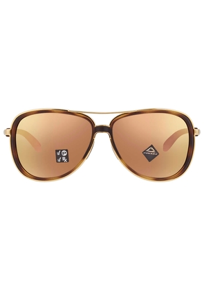 Oakley Split Time Prizm Rose Gold Polarized Pilot Ladies Sunglasses OO4129 412914 58