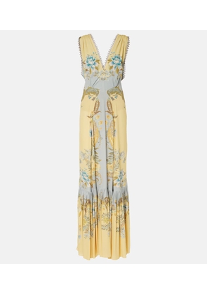 Etro Floral crepe de chine maxi dress