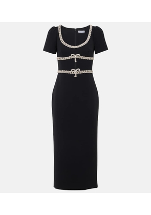Self-Portrait Crystal-embellished crepe midi dress