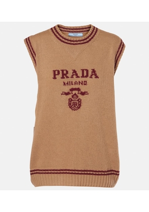 Prada Logo wool and cashmere sweater vest
