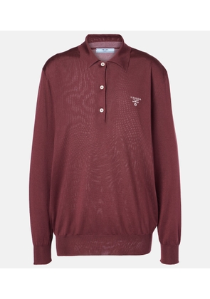 Prada Logo silk polo shirt