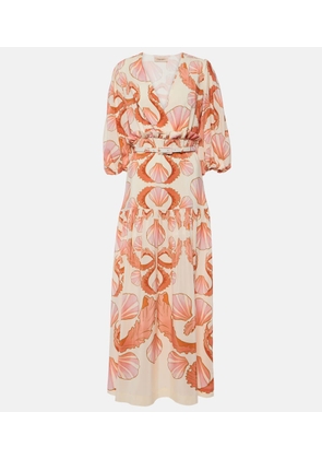 Adriana Degreas Seashell silk maxi dress
