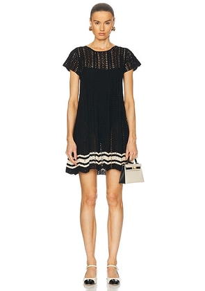 BODE Duxbury Dress in Black - Black. Size L (also in M, S, XS).