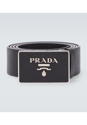 Prada Saffiano leather logo belt