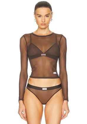 Alexander Wang Long Sleeve Tee in Chocolate Brown - Chocolate. Size XS (also in ).