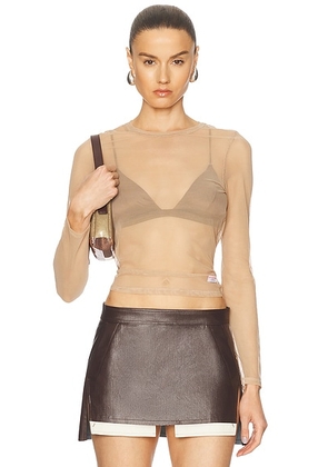 Alexander Wang Long Sleeve Tee in Light Taupe - Taupe. Size M (also in S, XS).