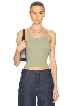 Eterne Rib Tank Top in Sage - Sage. Size L (also in M, S, XS).