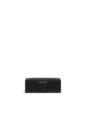 Smythson Mini Cufflink Box In Panama In Black