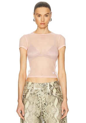 Alexander Wang Short Sleeve Tee in Peach Skin - Peach. Size XS (also in XXS).