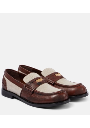 Miu Miu Logo leather-trimmed loafers