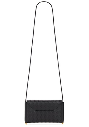 Bottega Veneta Solstice Phone Pouch in Black & Muse Brass - Black. Size all.