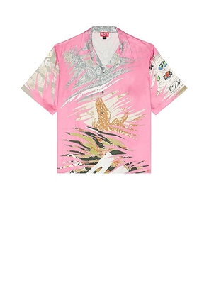 Diesel Printed Button Up Shirt in Pink - Pink. Size 50 (also in 52).
