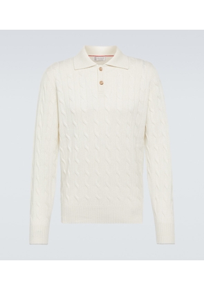 Brunello Cucinelli Cable-knit cashmere polo sweater