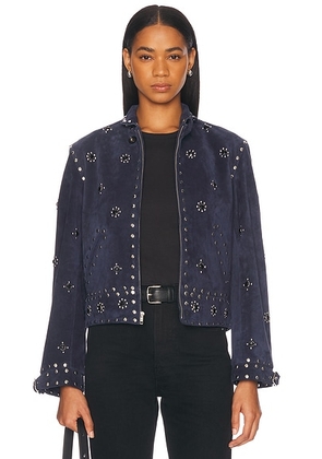BODE Studded Howard Suede Jacket in Dark Navy - Blue. Size L (also in ).