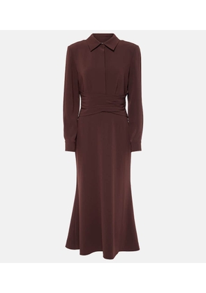 Roland Mouret Gathered crepe satin midi dress