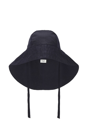 BODE Waxed Herringbone Rain Hat in Navy - Navy. Size all.
