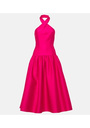 Roland Mouret Halterneck taffeta midi dress
