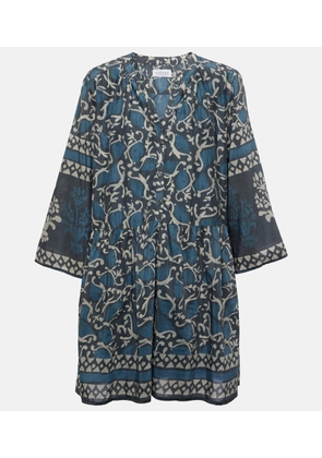 Velvet Talia printed cotton and silk minidress
