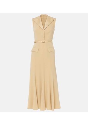 Roland Mouret Belted crepe satin midi dress
