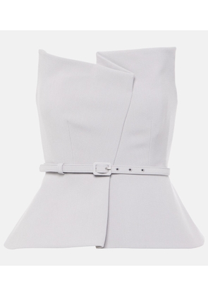 Roland Mouret Asymmetric strapless peplum crepe top