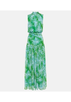 Diane von Furstenberg Menon printed draped maxi dress