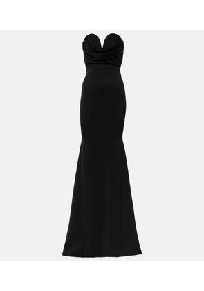 Alex Perry Gathered strapless satin gown