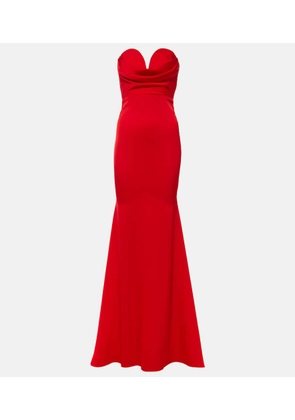 Alex Perry Gathered strapless satin gown