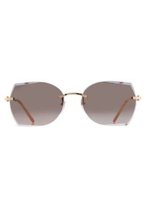 Cartier C Decor Bronze Irregular Ladies Sunglasses CT0004RS 001 60