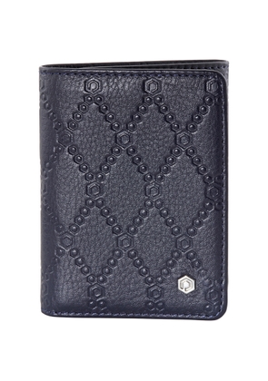 c Double Fold Leather Wallet- Navy Blue